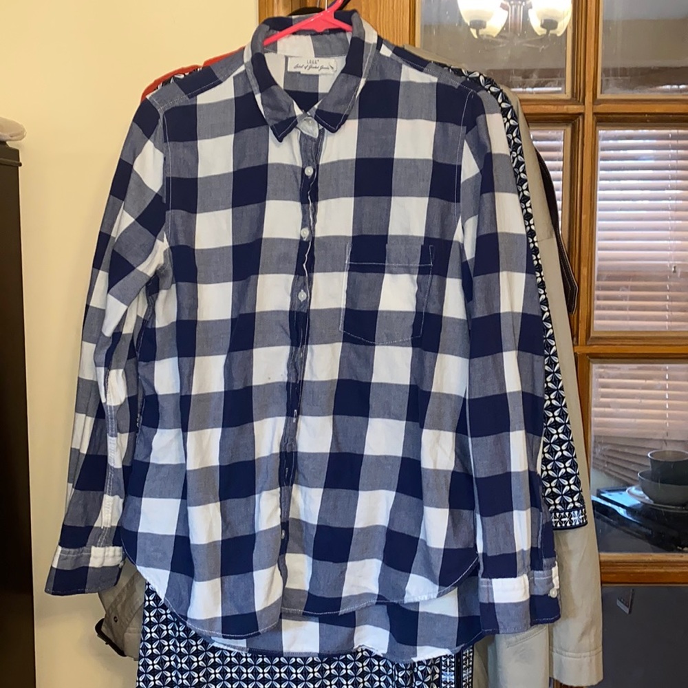 L.O.G.G. Collard Plaid button down shirt. Size 12